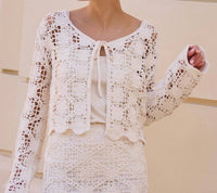 Esqualo - Carina Tape Yarn Crochet Cardigan