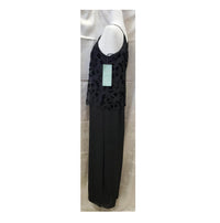 Onyx Nite By Wendye Chaitin - Women's Sparkle Sleeveless Velvet Formal One Piece Jumpsuit