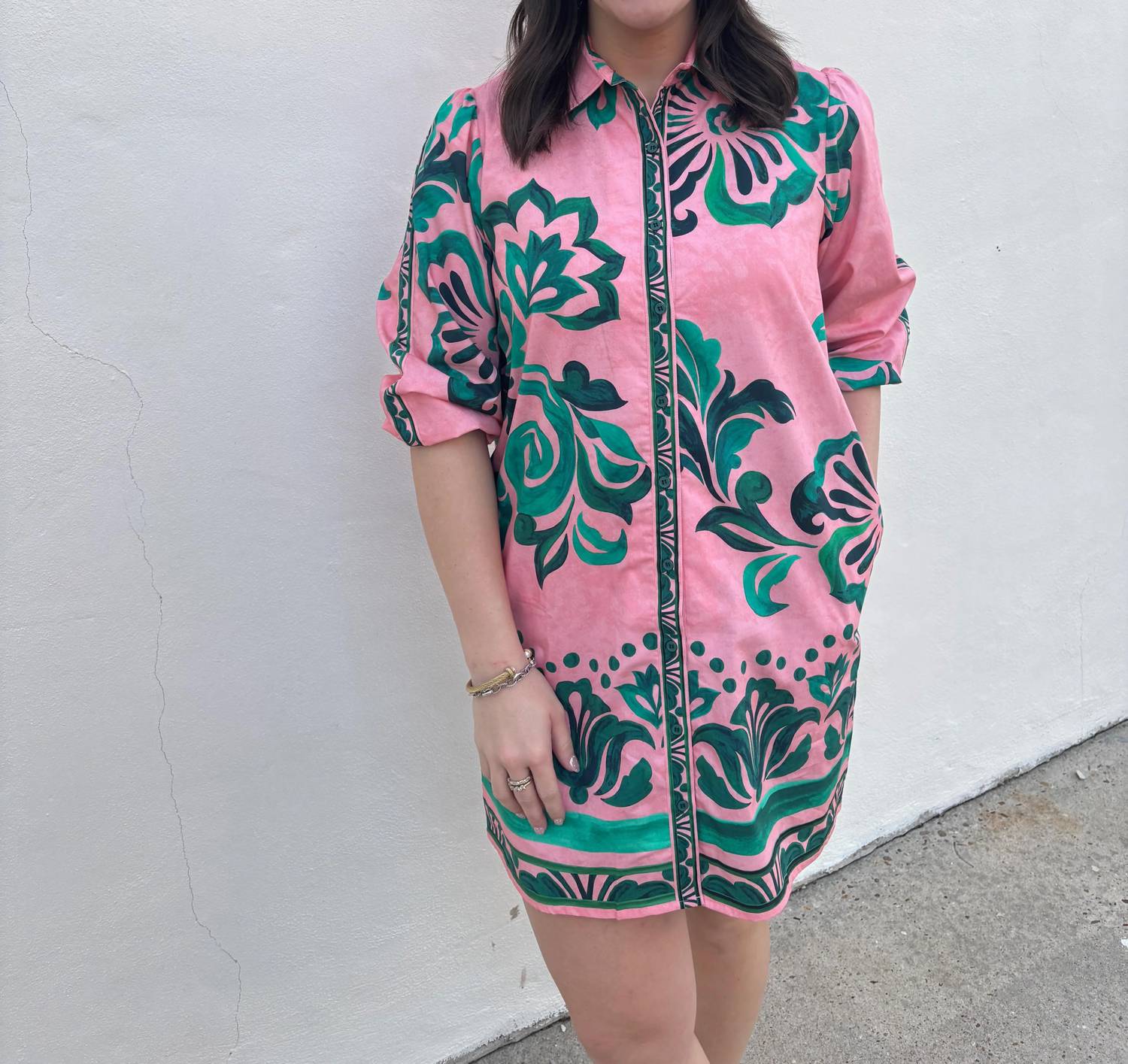 Maude Vivante - Ava Emerald Blush Dress