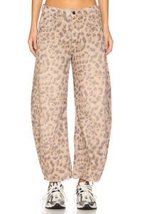 Free People - Good Luck Printed Barrel Jeans