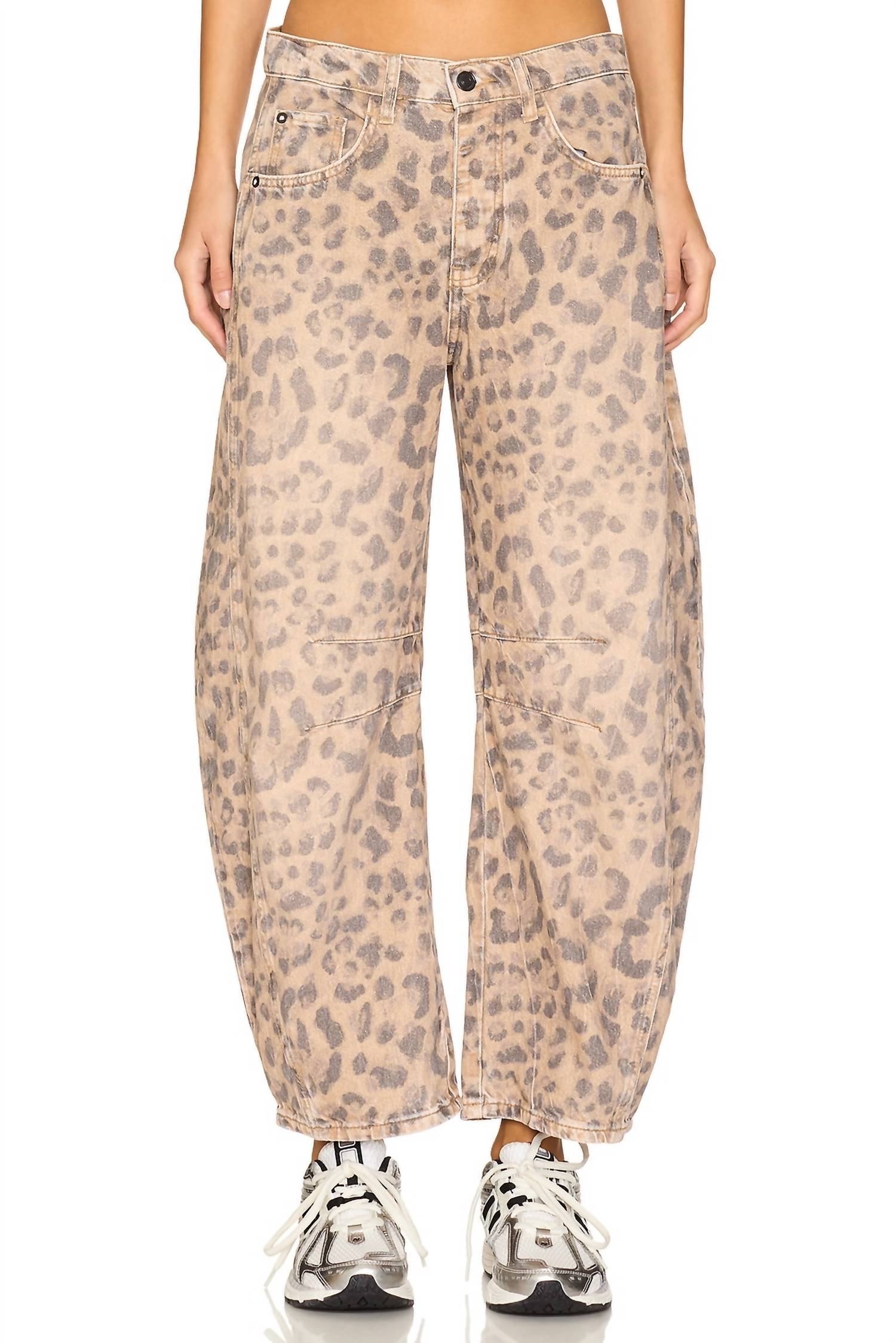 Free People - Good Luck Printed Barrel Jeans