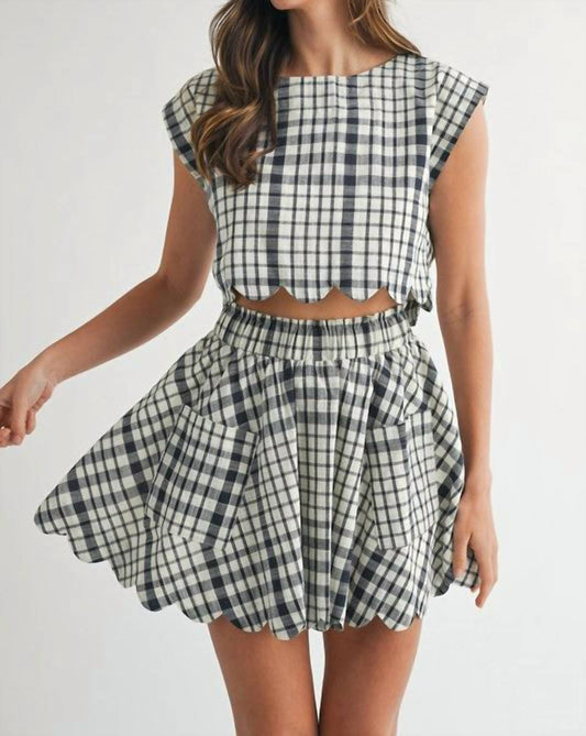 Mable - Bold Gingham Plaid Top