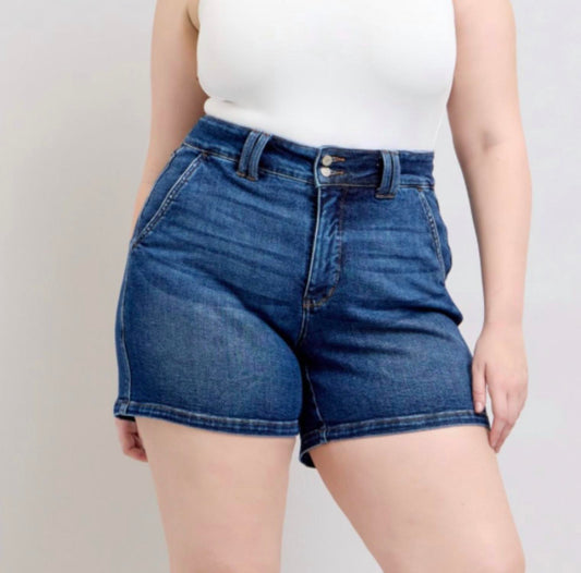 Judy Blue - Double Button Waistband Shorts