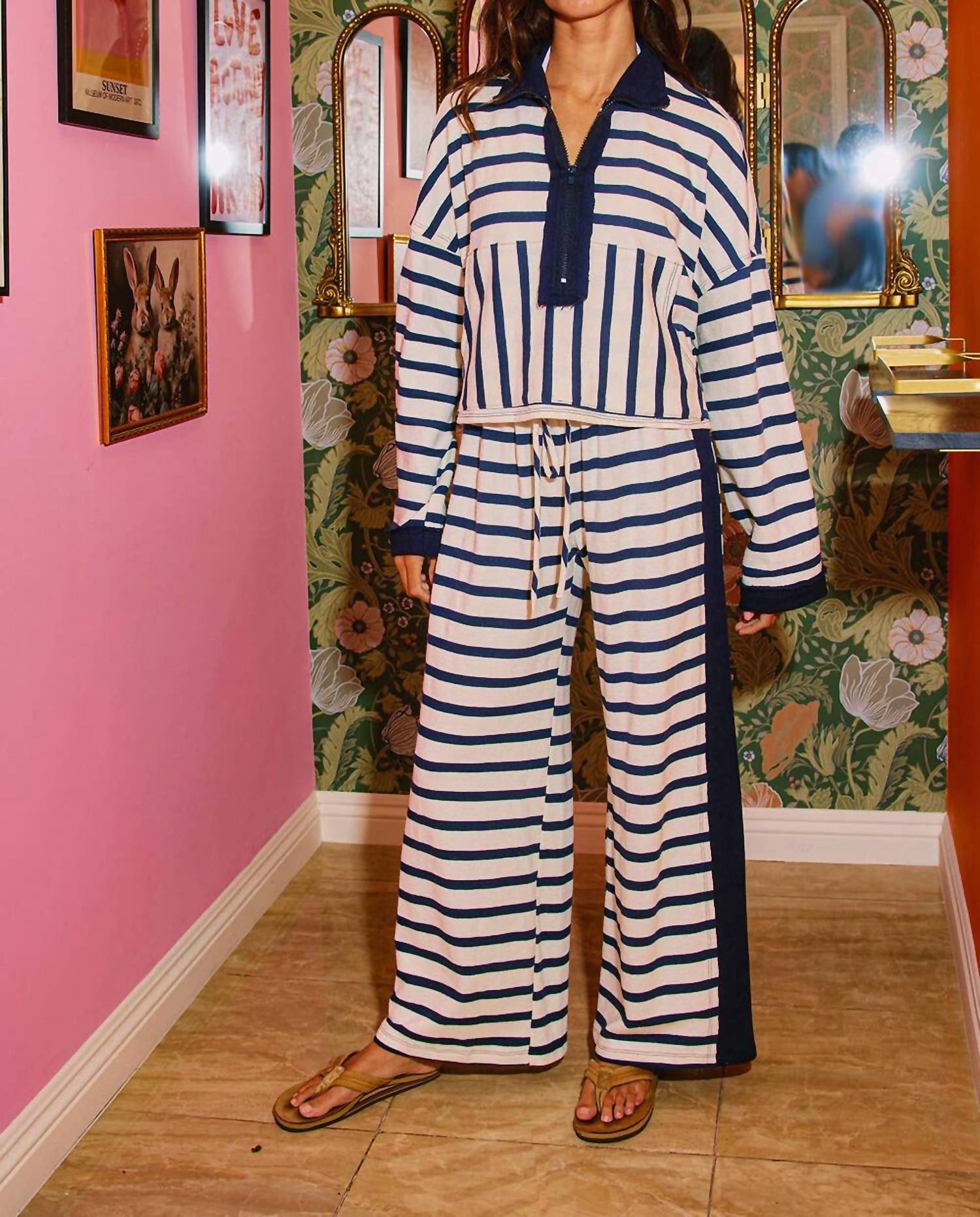 Bucketlist - Birdie Drawstring Stripe Pants