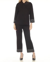 Joseph Ribkoff - Grommet Detail Three Quarter Sleeve Top