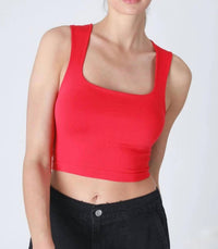 Nikibiki - Clean Line Square Neck Crop Top Tank