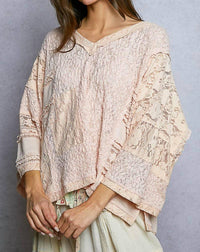 Pol - Romantic Lightweight V Neck Airy Lace Top