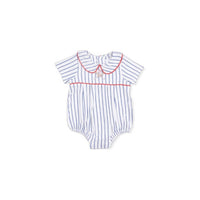 Angel Dear - Kids Baseball Stripe Bamboo Classic Box Pleat Bubble