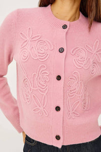 Rails Coralee Rosette Knit Sweater Cardigan in ballet - women's cardigan - alternate view