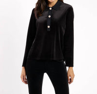 Jude Connally - Colby Stretch Velvet Top