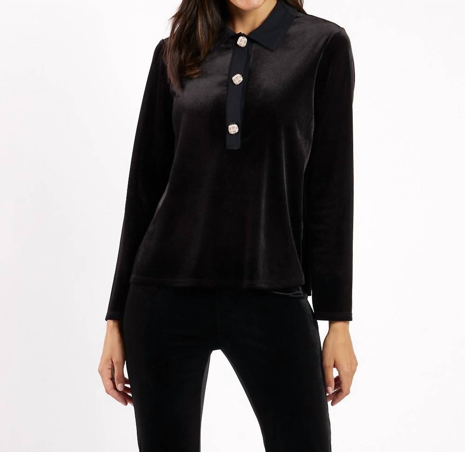 Jude Connally - Colby Stretch Velvet Top