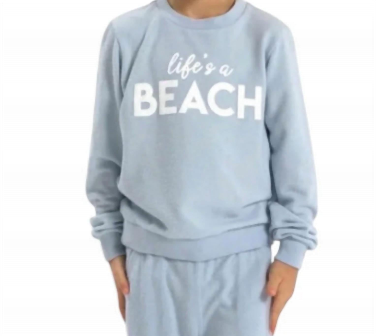 Sandy Liang - Kid's Life's A Beach Hacci Pullover