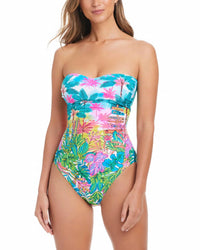 Bleu Rod Beattie - St Tropez Shirred Bandeau One Piece Swimsuit