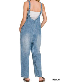 Vanilla Monkey - Women's Denim Adjustable Strap Baggy Jumpsuit