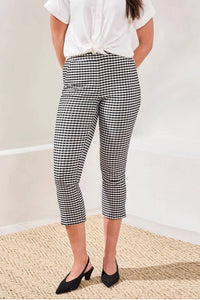 Tribal - Gingham Bengaline Capri Pant