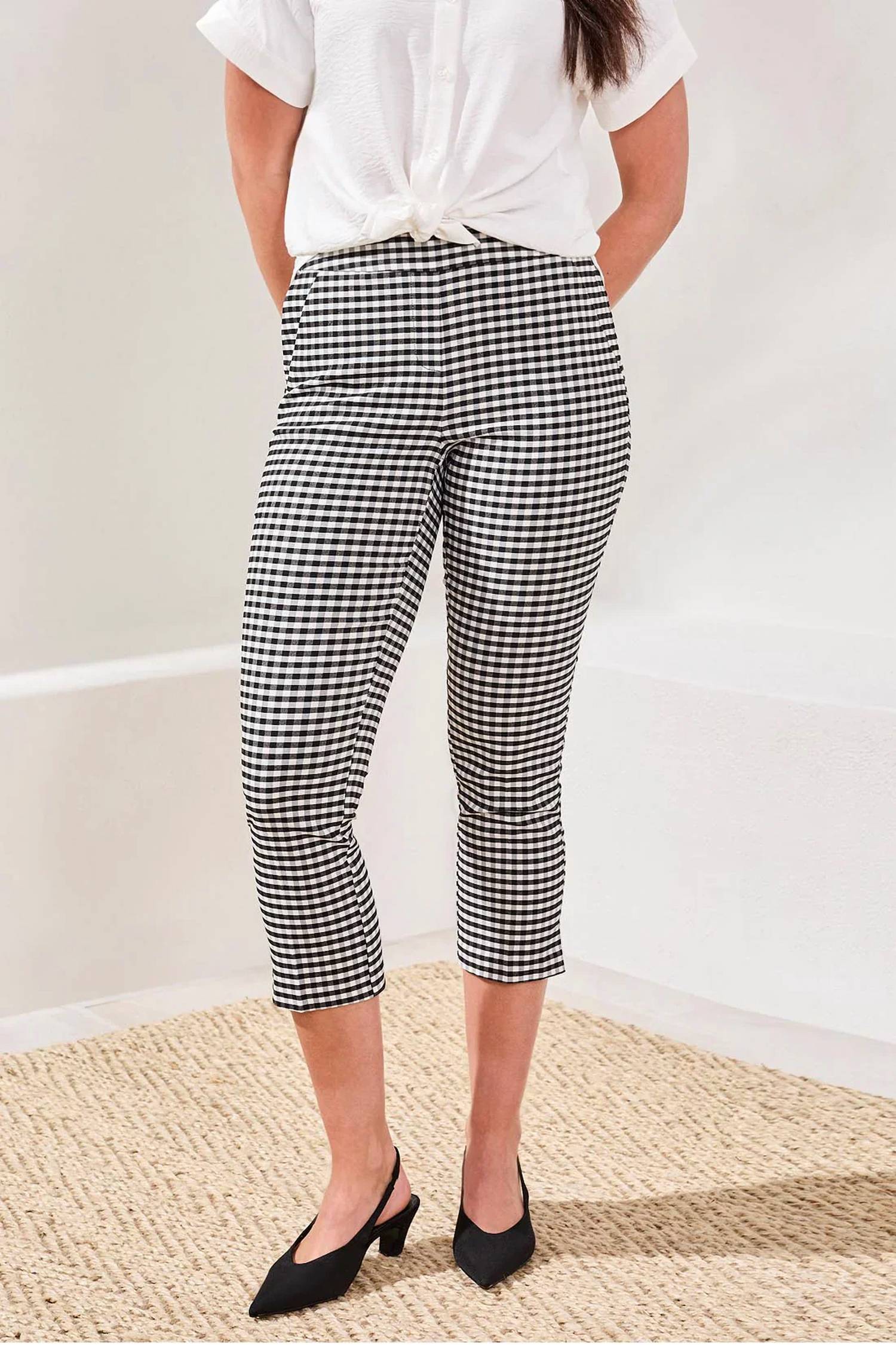 Tribal - Gingham Bengaline Capri Pant