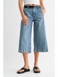 Just Black Denim - Sideseam Wide Capri Jeans