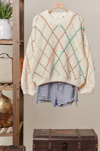 Mello - Women's Diamond Cutout Knit Sweater