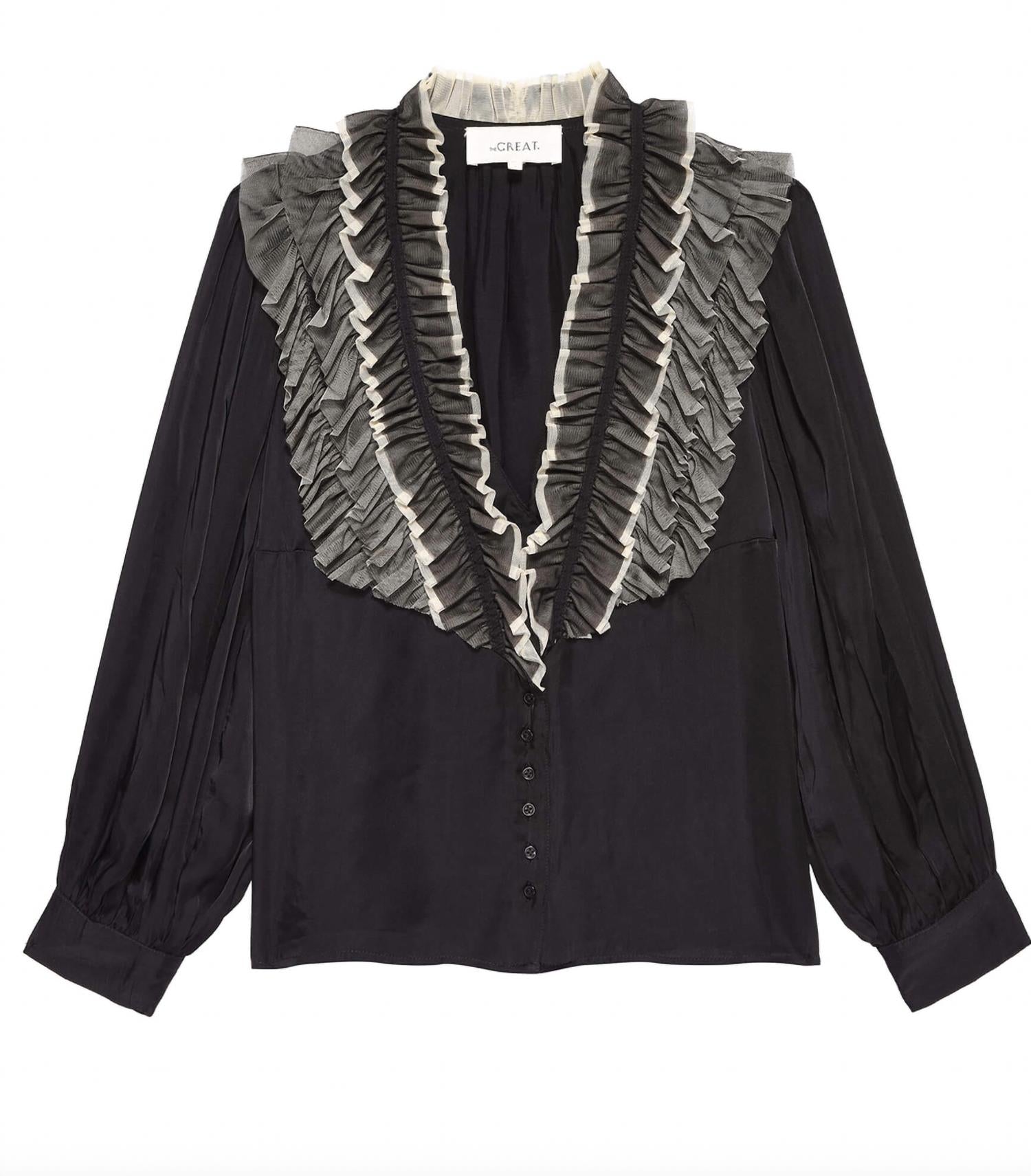 The Great. - The Ruffled Tuxedo Top