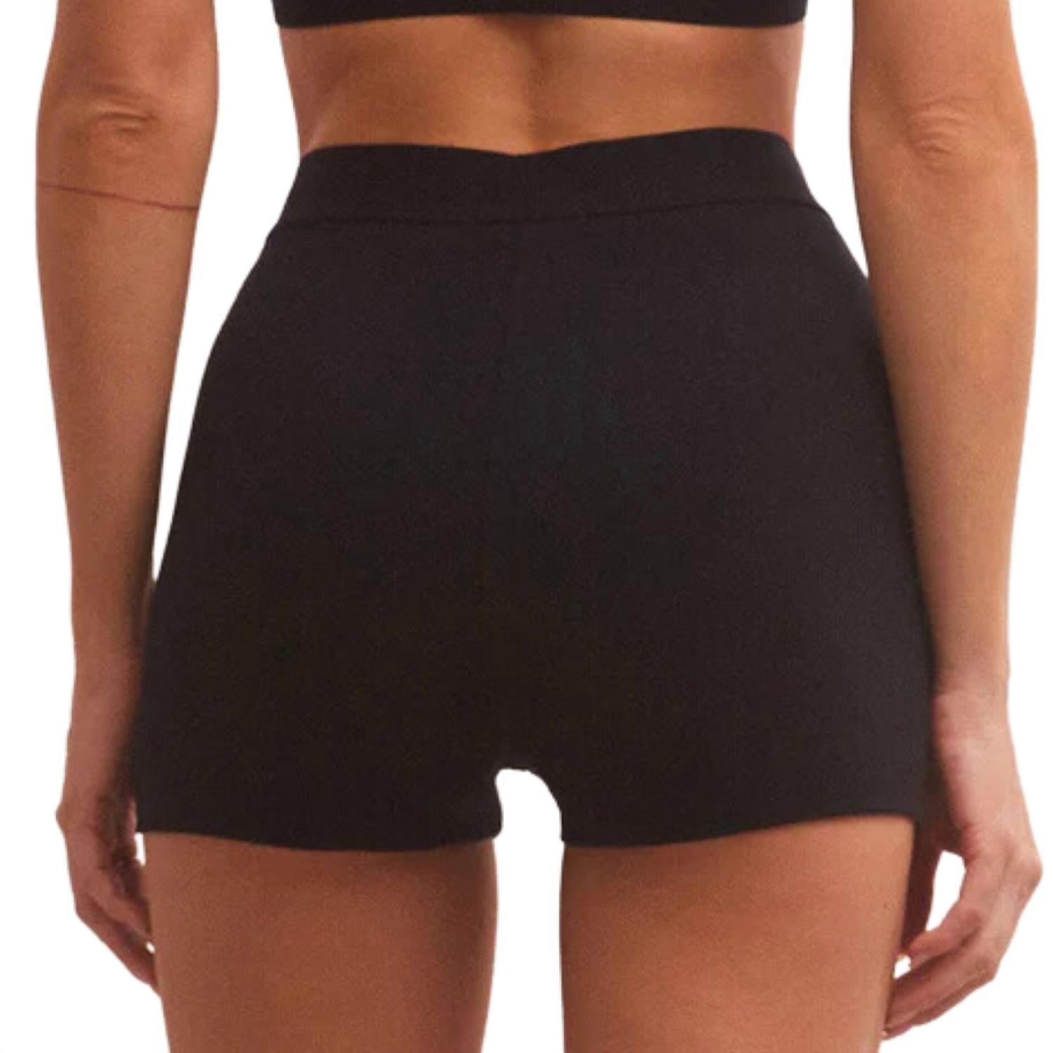 Z Supply Women's Everyday Lounge Bike Short in black - women's shorts - detail view