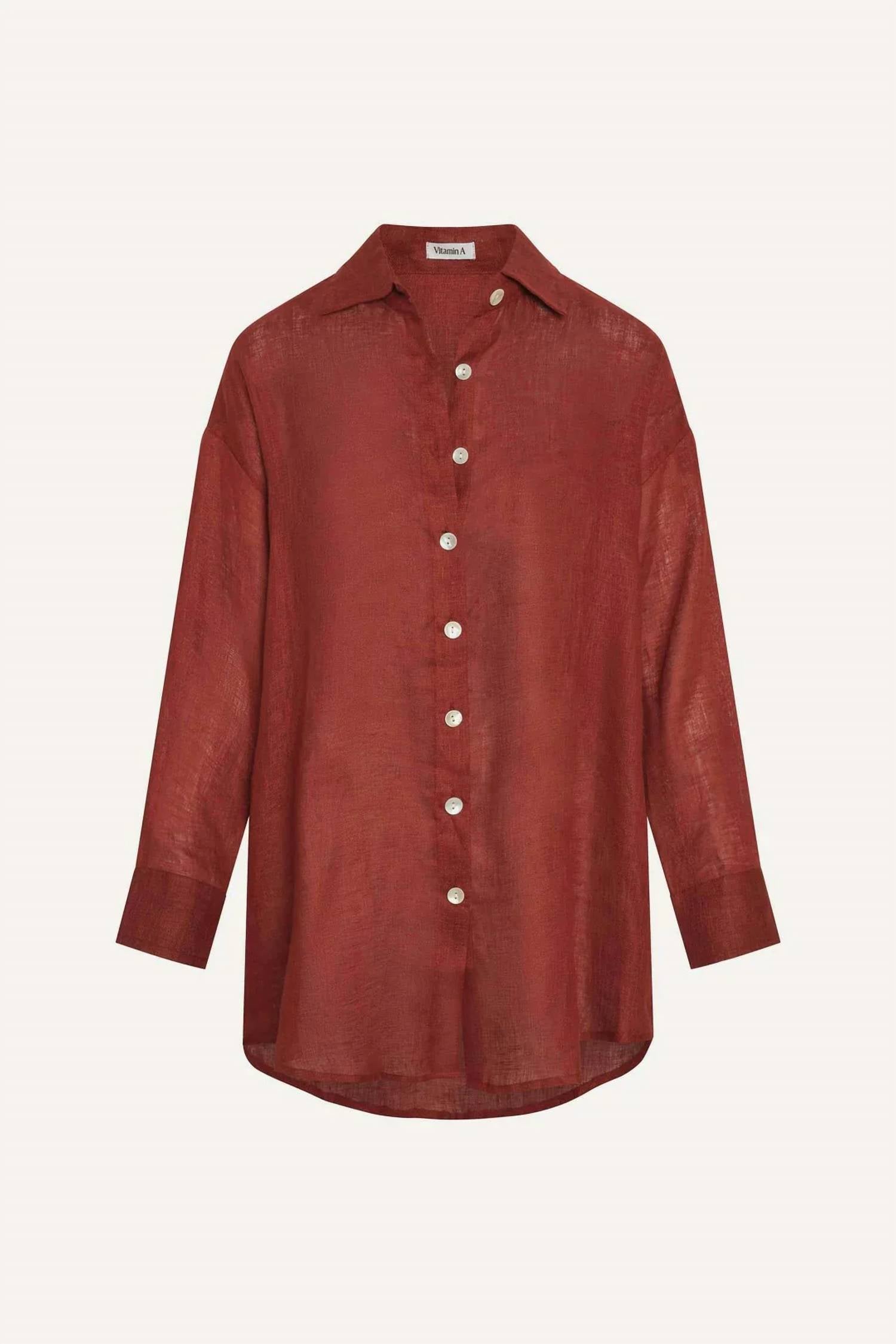 Vitamin A - Playa Linen Boyfriend Shirt