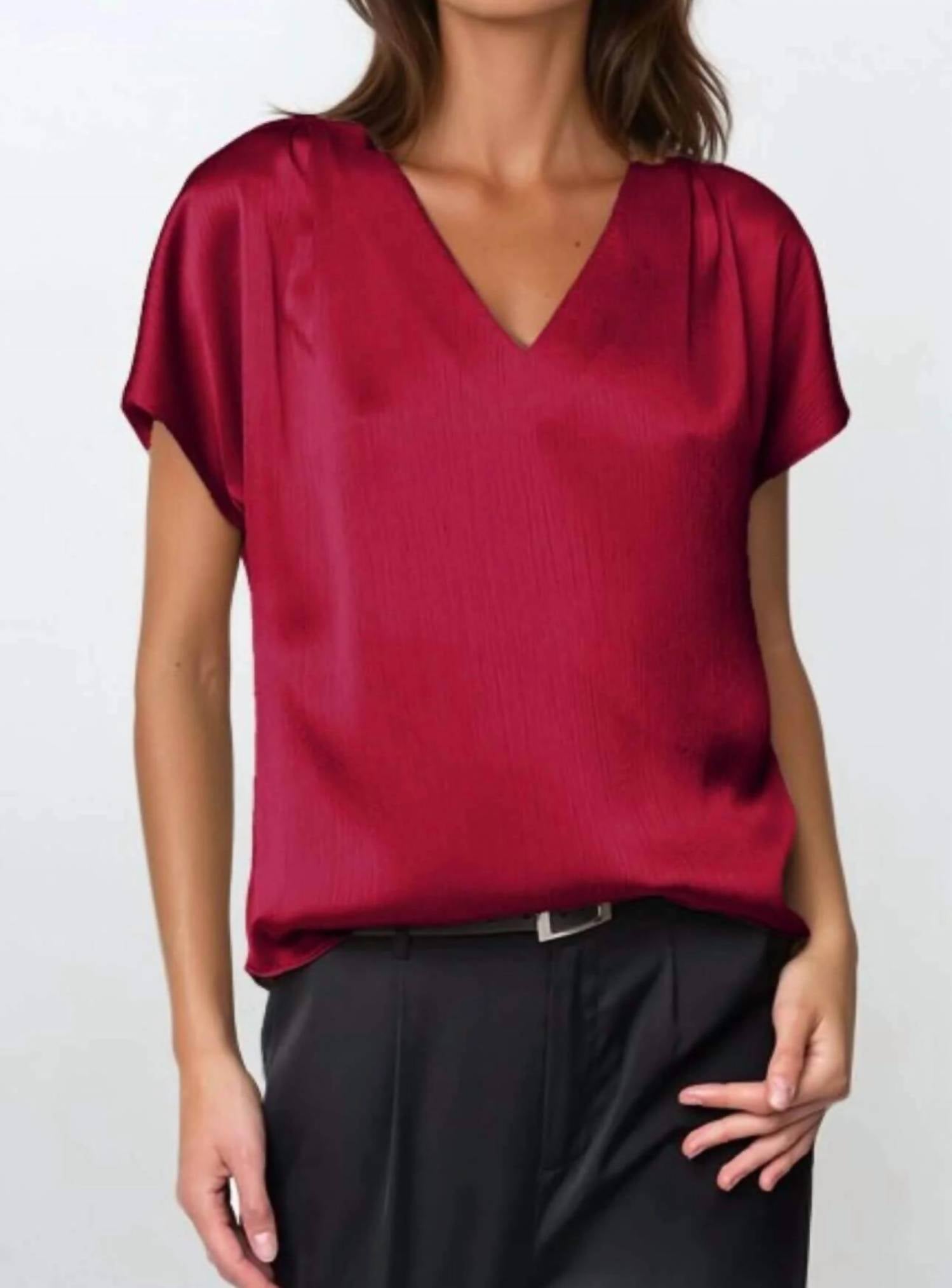 Naked Zebra - Julia Crinkle Satin Blouse