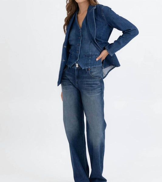 Level99 - Coco Denim Long Sleeve Blazer