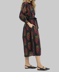 Umgee - Floral Button Front Maxi Shirt Dress