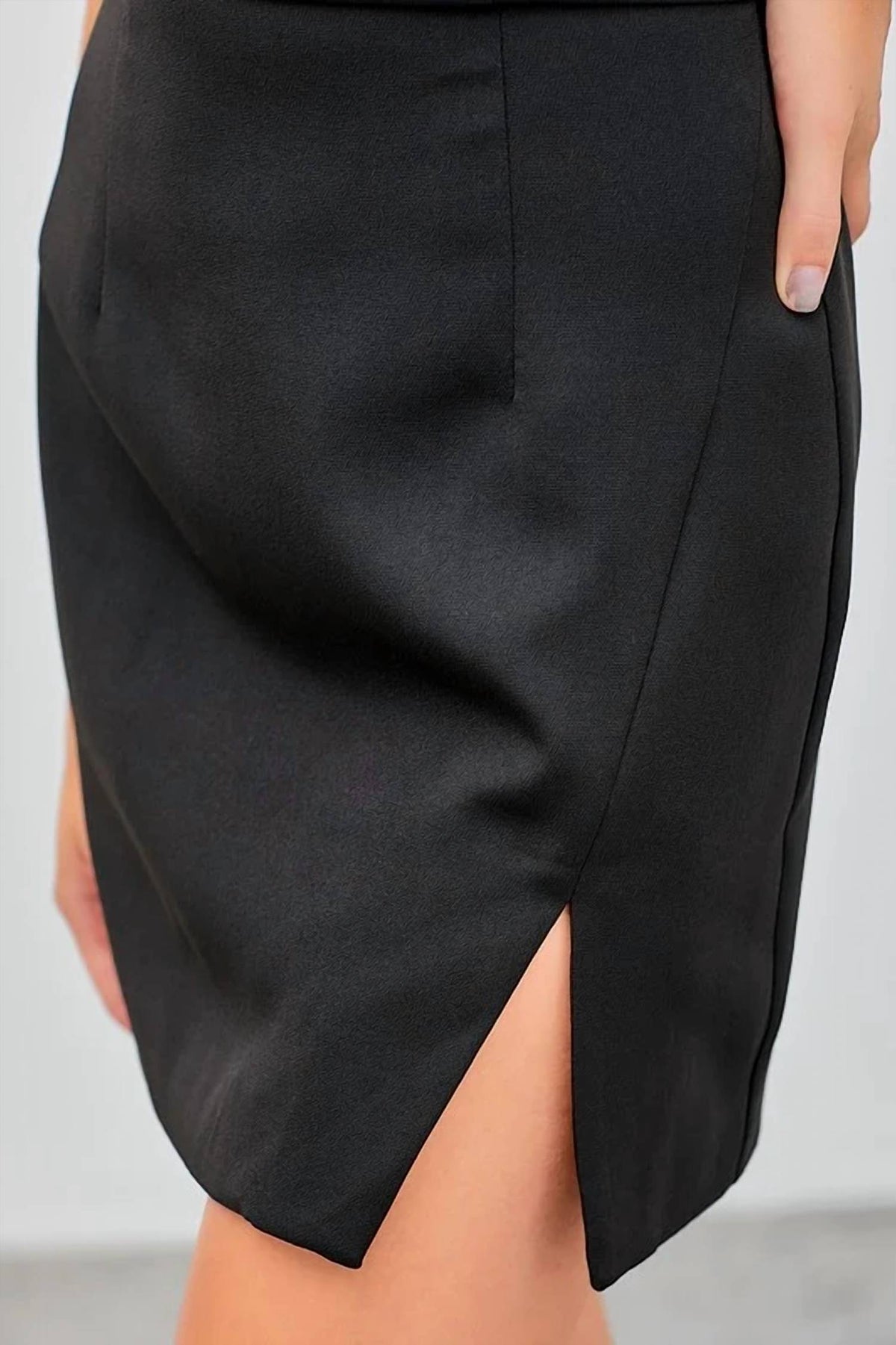 Dobe - Cross Neck Side Slit Dress