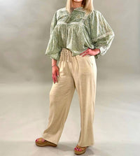Scandal Italy - Linen Shimmer Straight Leg Pants