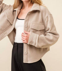 Hersy Fleece Pocket Jacket in beige - women's jacket - view 5