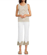 Charlie B - Stretch Twill Laser Cut Jean With Embroidery