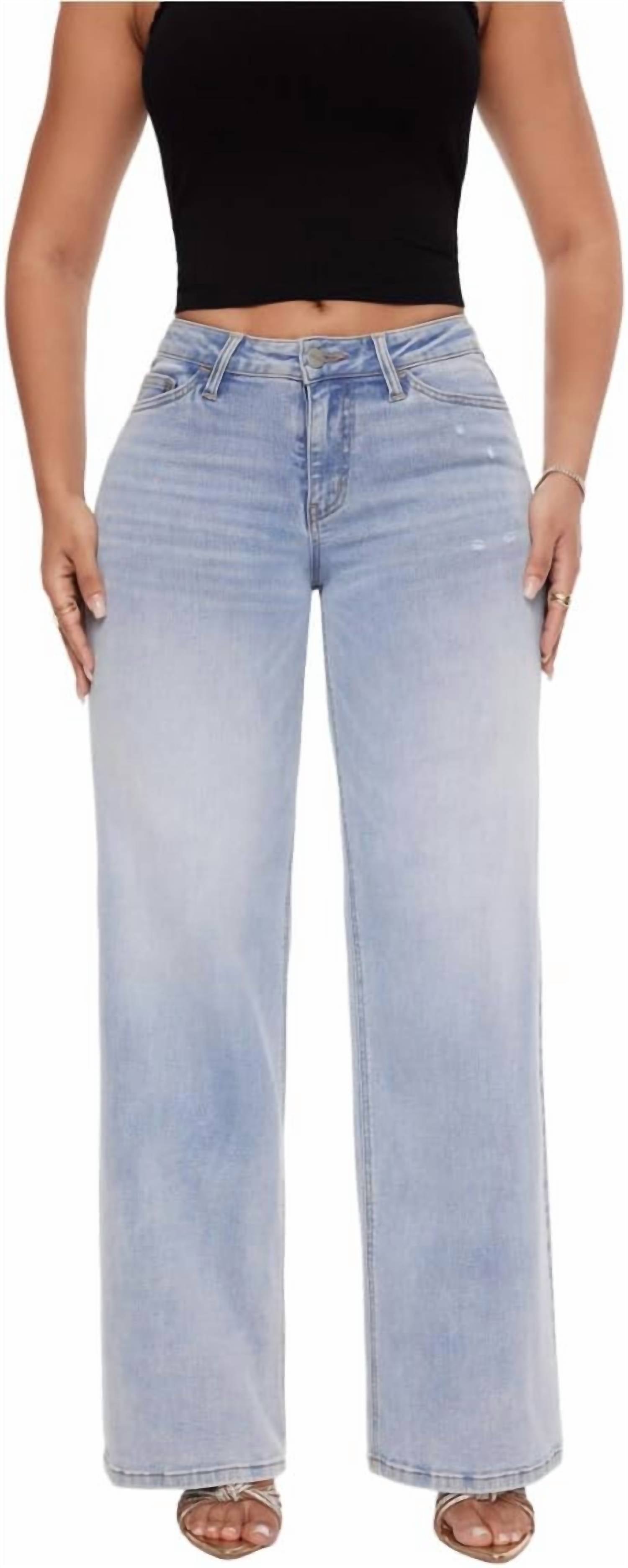 Oneso Mid-low Rise Baggy Jeans in light blue - women's jeans