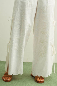 Miou Muse - Embroidery Side Tie Pants