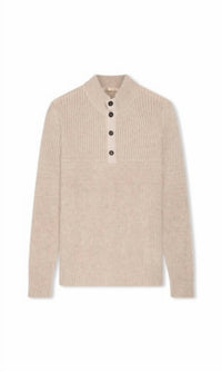 Maurizio Baldassari Men's Vanise Mock Neck Sweater in light beige - men's sweater