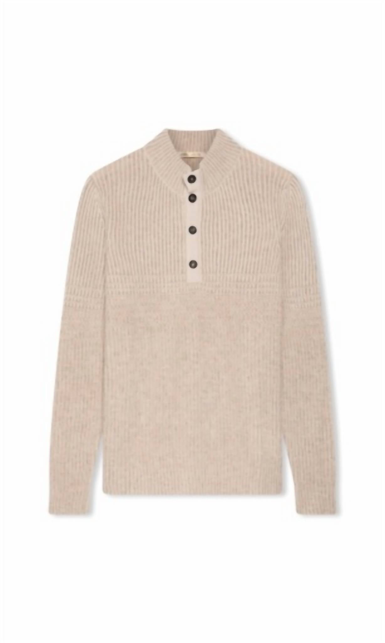 Maurizio Baldassari Men's Vanise Mock Neck Sweater in light beige - men's sweater