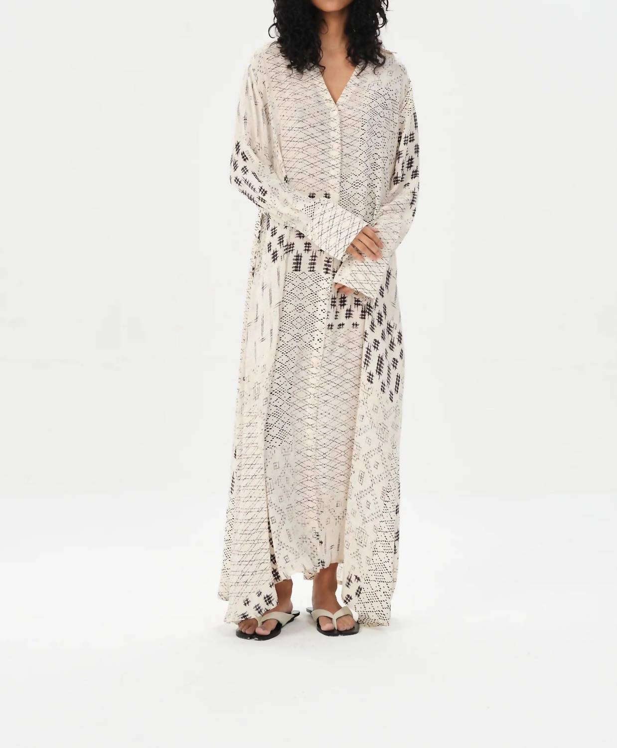 Maria Cher Zarate Jinny Long Dress in ecru - women's dress - view 4