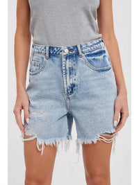 BluIvy Relaxed Mid-Length Shorts in light denim - women's shorts