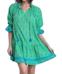 Style Usa - Brielle Embroidered Contrast A-line Dress