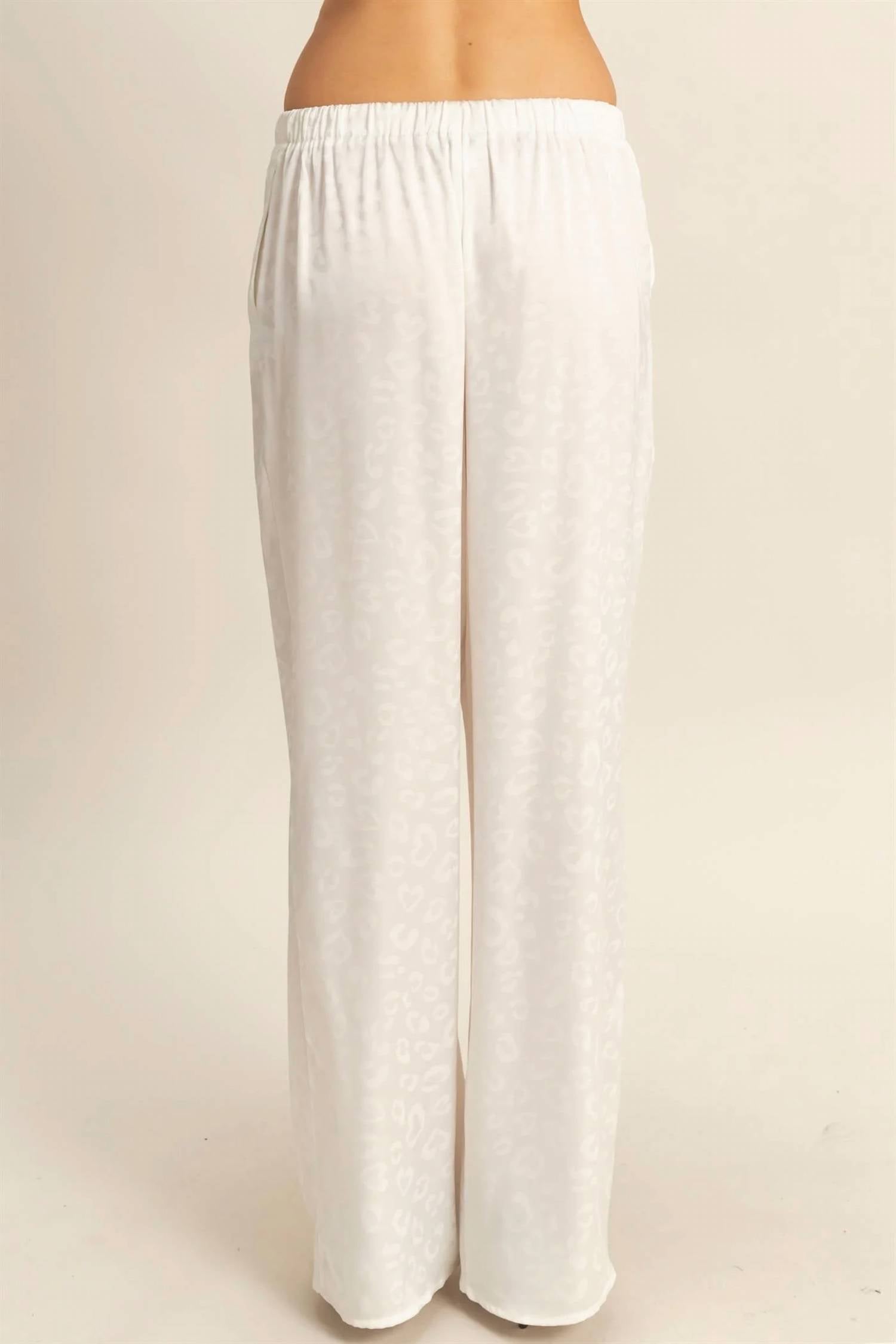 Golden - Domino Leopard Print Wide-leg Drawstring Pants