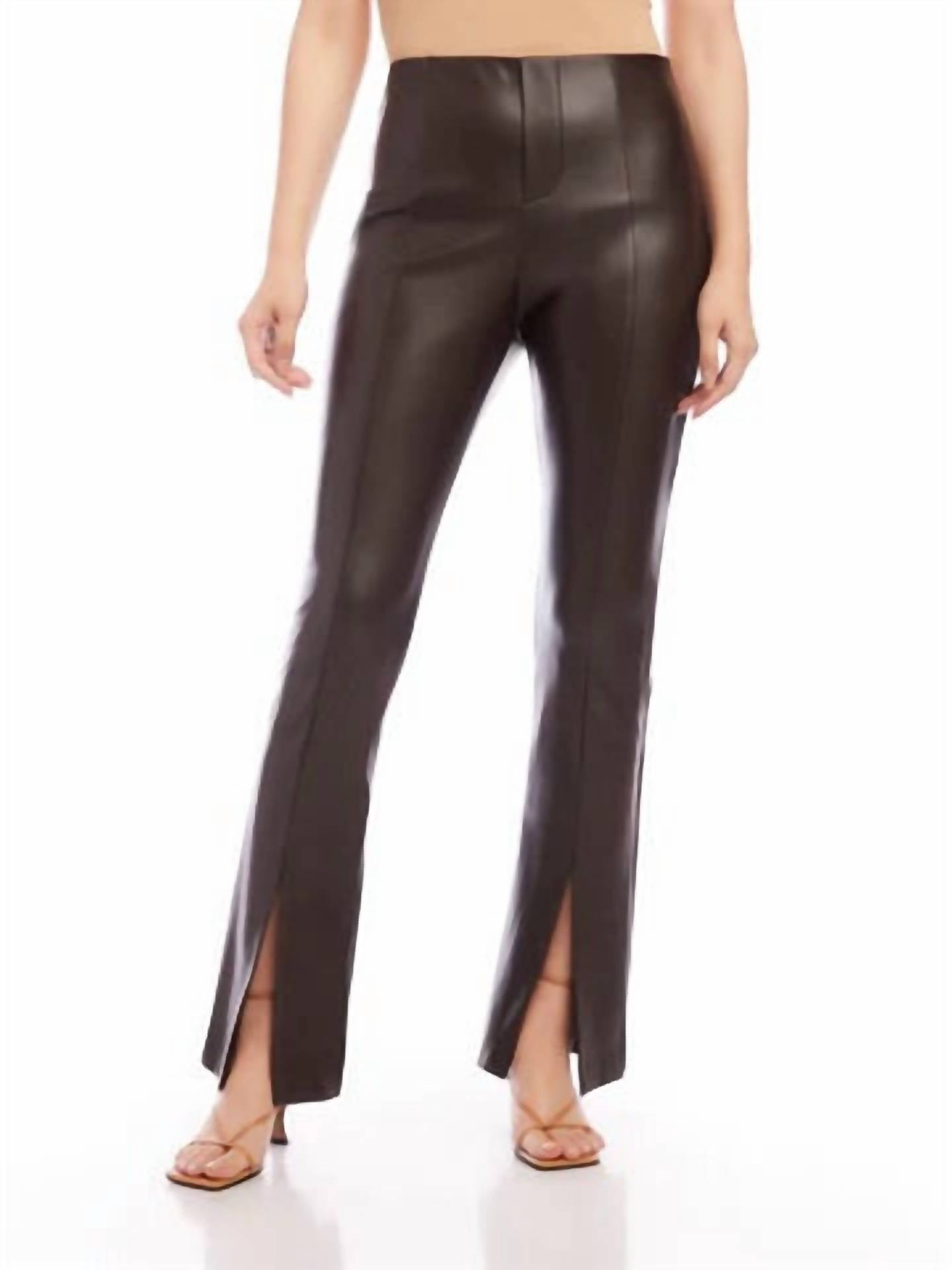 Fifteen Twenty - Faux Leather Front Slit Pants