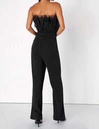 Lulus - Tulle Strapless Wide Leg Jumpsuit