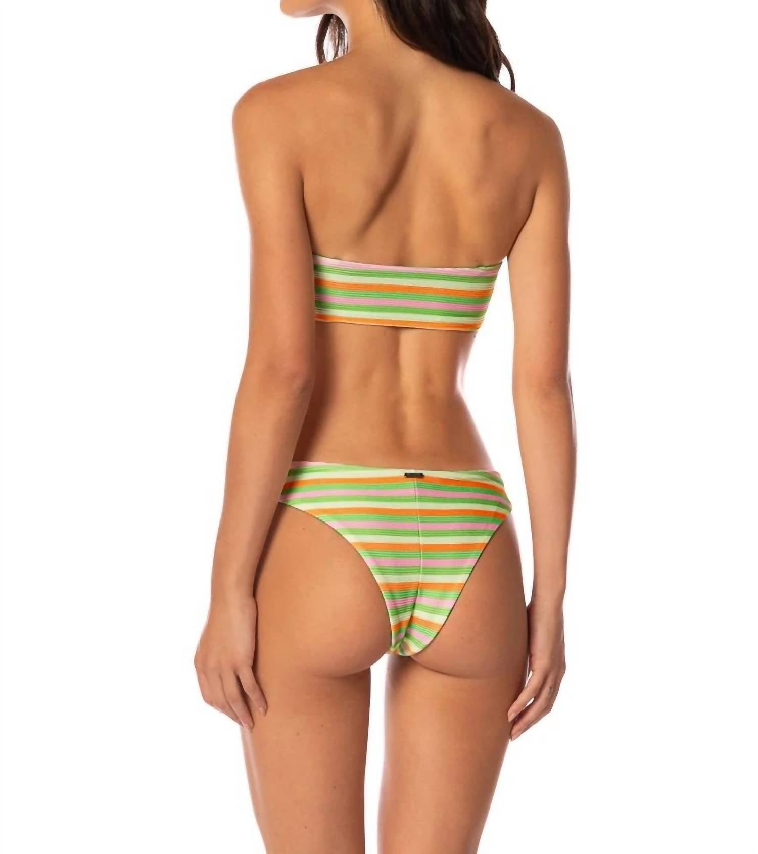 Maaji - Rainbow Stripe Iconic Low Rise Thin Side Bikini Bottom