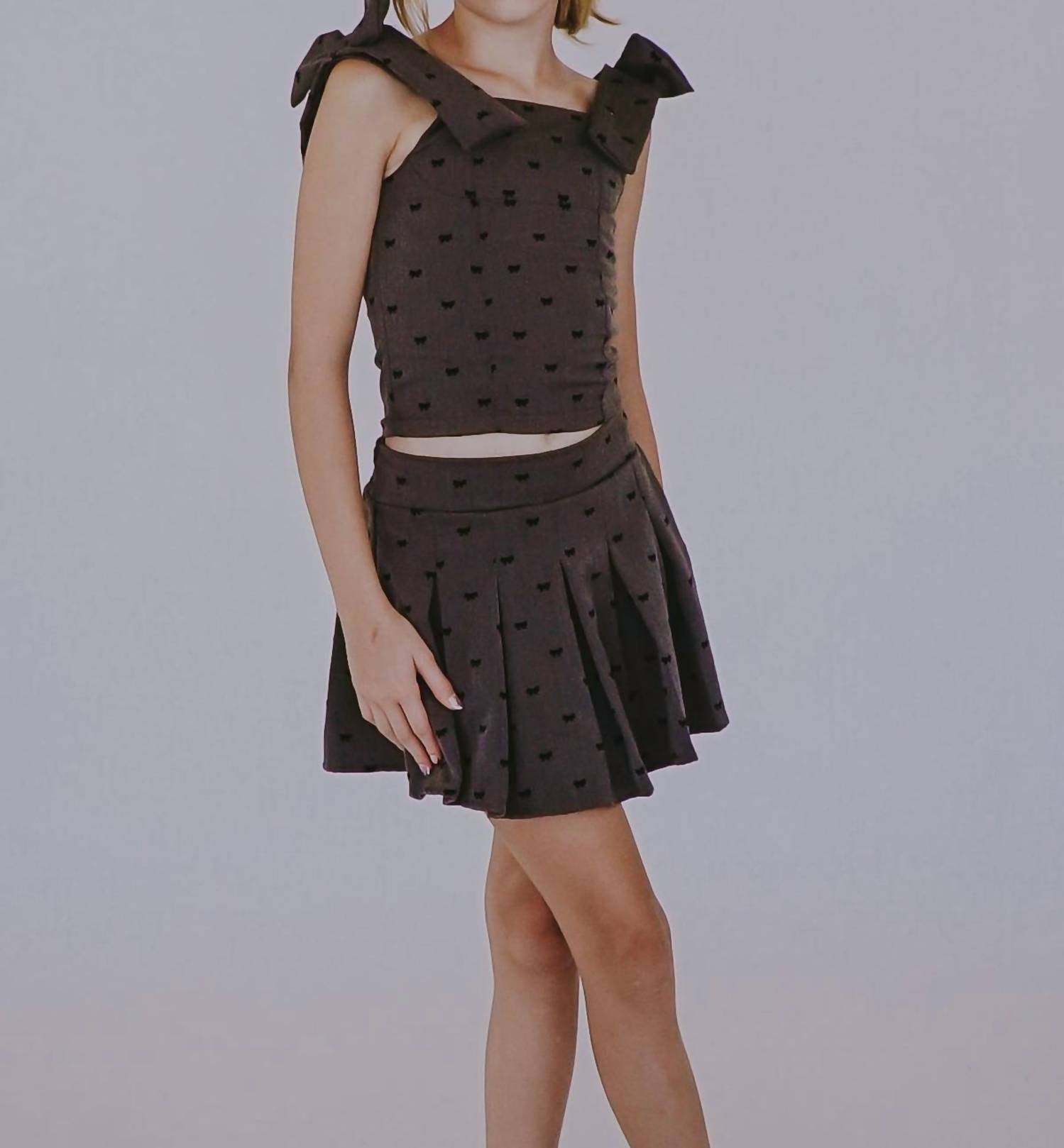 Flowers By Zoe - Girls All Over Bow Corset Top
