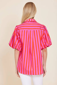 Dolce Cabo - Poplin Puff Shoulder Top