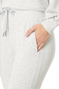 TravisMathew Cloud Terry Tie Jogger in heather light grey - women's pants - alternate view