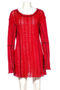 Western F.A.S.H.I.O.N - Punk Knit Red Long Sweater Dress
