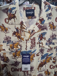 Wrangler Men's Cowboy Short Sleeve Shirt in multi - men's t-shirt - detail view