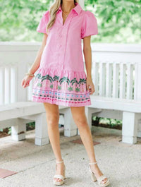 Tcec - Talia Tropical Hem Mini Dress