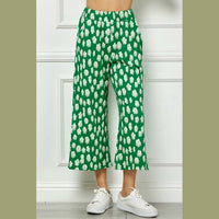 See And Be Seen - Flower Jacquard Cropped Wide Pants